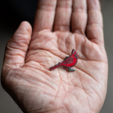 Red Cardinal 'Never Give Up' Pin by Iver Fashion