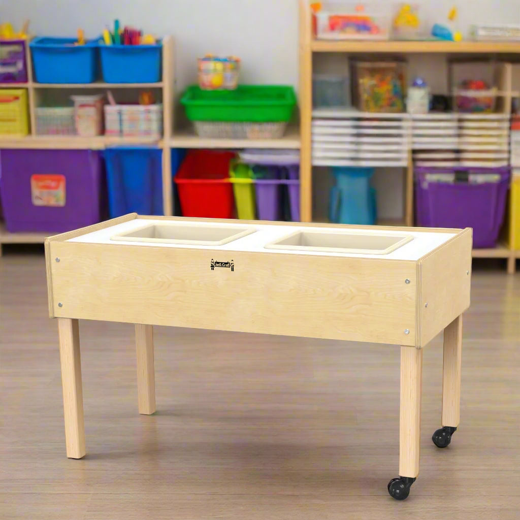 Wooden play table in Classroom