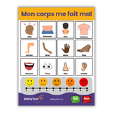 Ensemble de tableaux de communication laminés « Mes sentiments » et « Mon corps me fait mal »