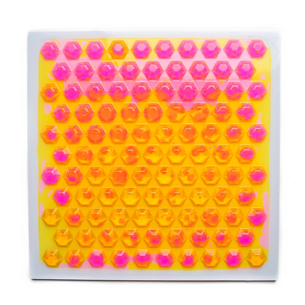 pink and yellow liquid floor tile