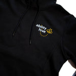 Hoodie black -front closeup