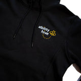 Hoodie black -front closeup