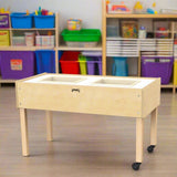 Wooden play table in Classroom