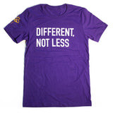 Ability Hive 'Different, Not Less' T-shirt - Unisex Purple